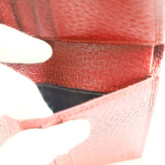 Gucci GG mono Flap Canvas/Leather Red Women Wallet Vintage - Picture 9 of 16